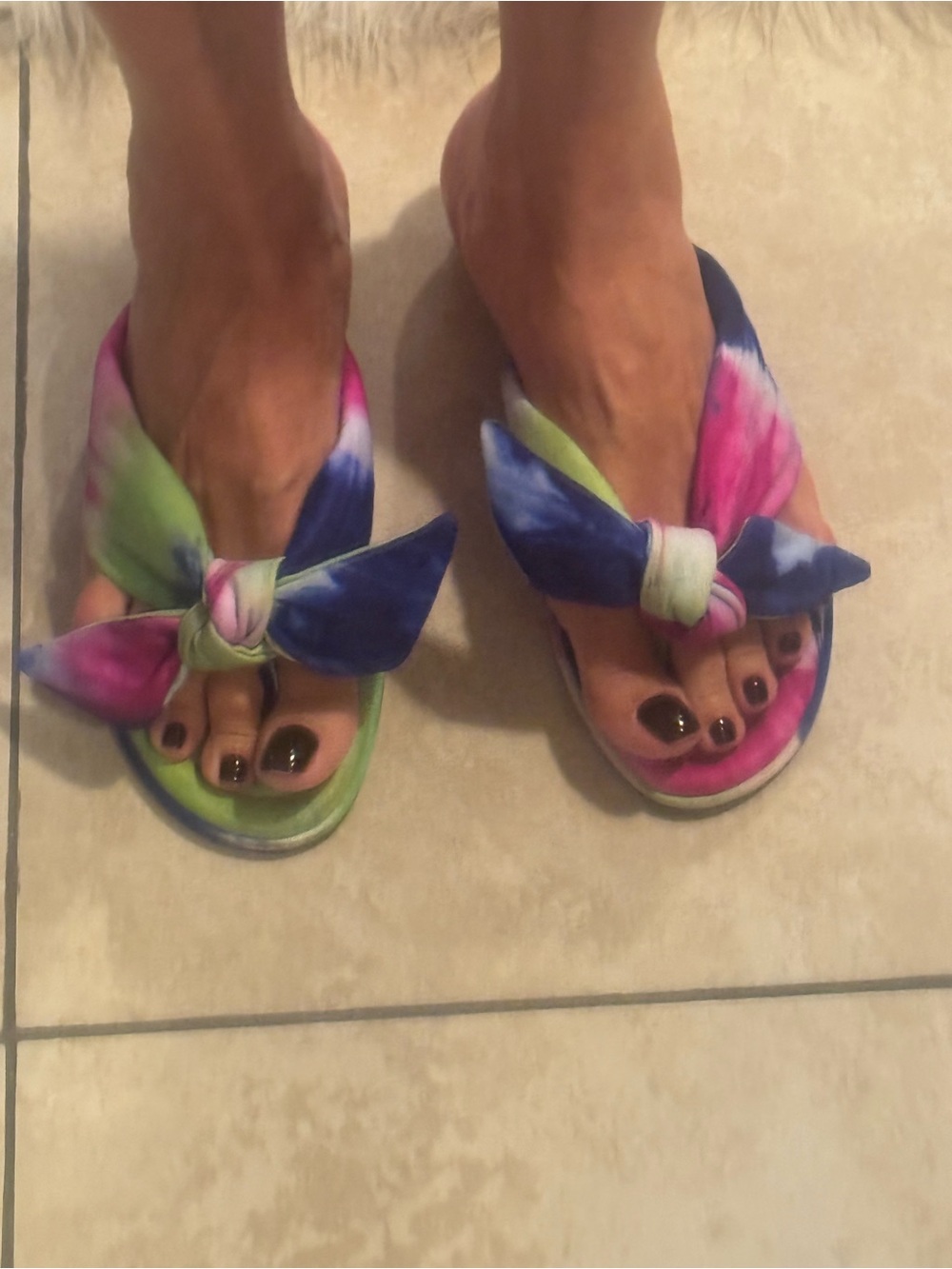 Alexandre Birman Multicolor Tie-Dye Bow Slide Sandals